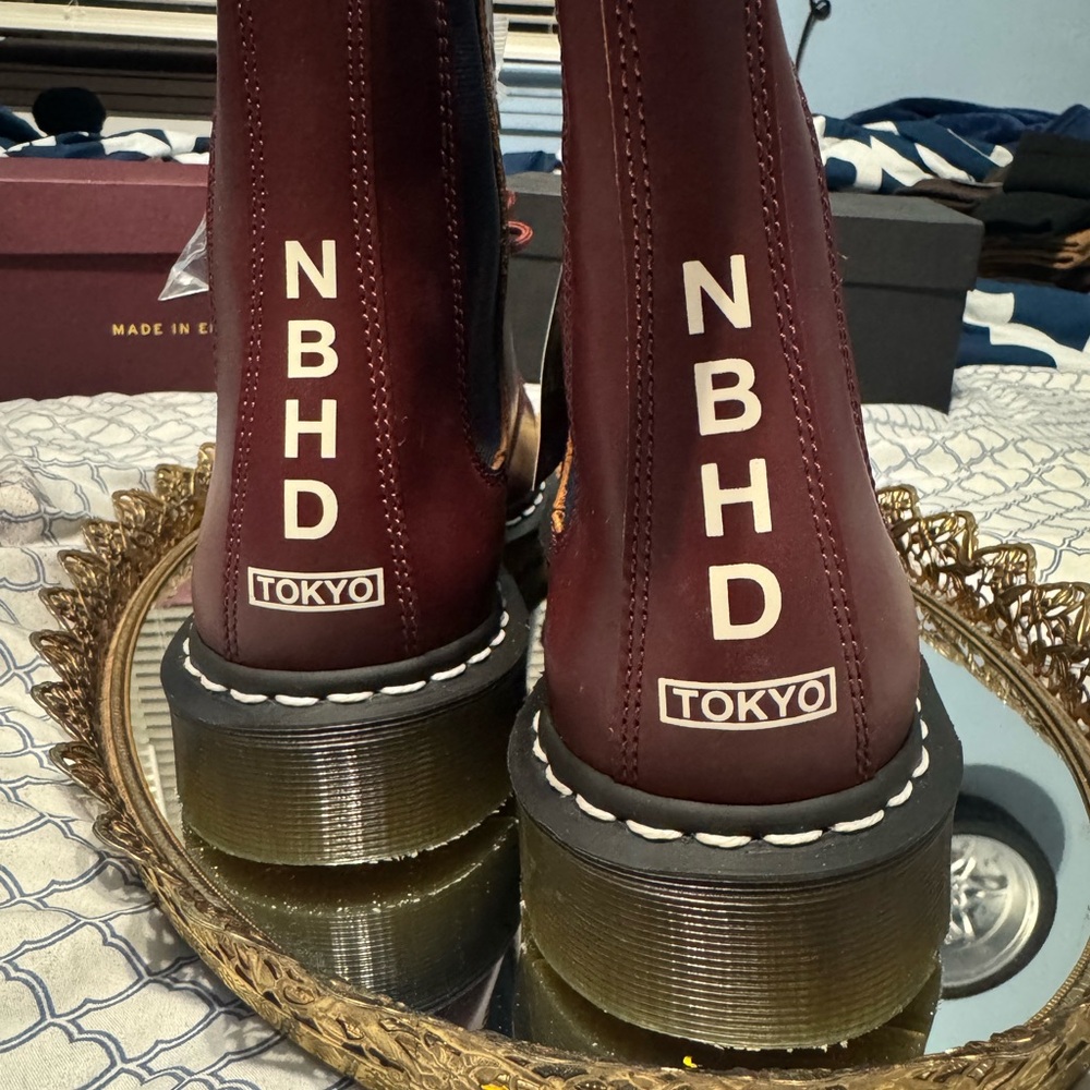 Dr. Martens MIE 1460 NBHD OXBLOOD VINTAGE SMOOTH LEATHER 9M/10W MADE IN ENGLAND - Picture 10 of 12